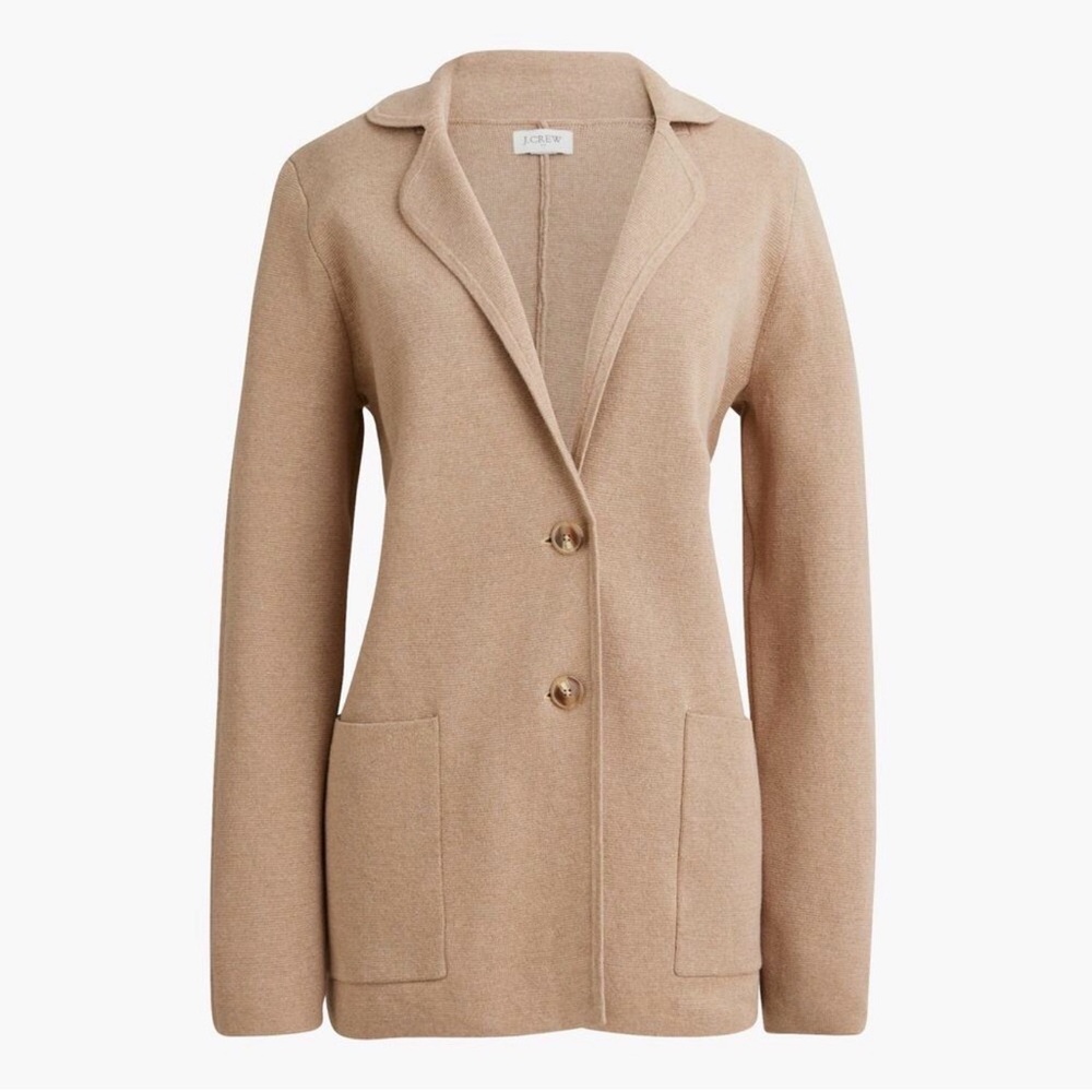 J.Crew Factory Two-Button Sweater Blazer Tan Medium - Picture 3 of 9
